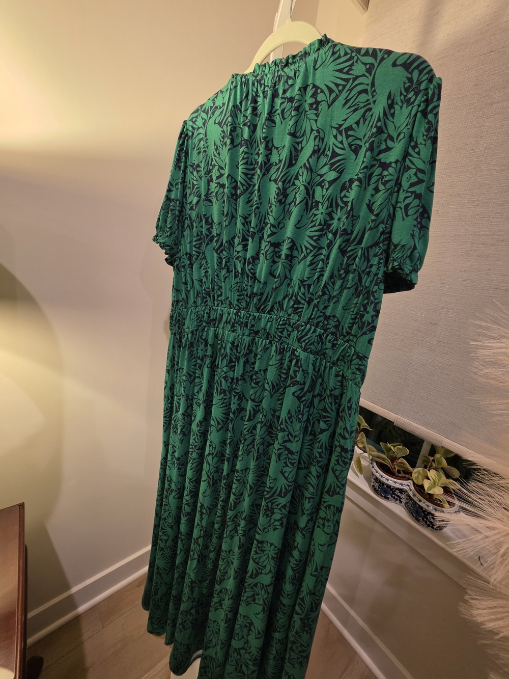 Boden Emerald Green Printed Short-Sleeve Maxi Dress Size 16/18 - Picture 14 of 16